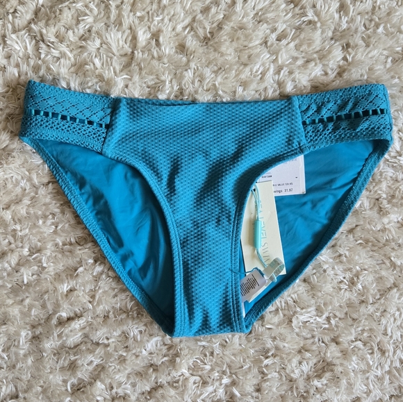 Sea Level Swim Amazing Lace Spliced Bikini Bottoms Sz 4 Seafoam - Picture 1 of 6